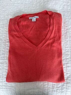 Coral V-Neck Women’s Sweater